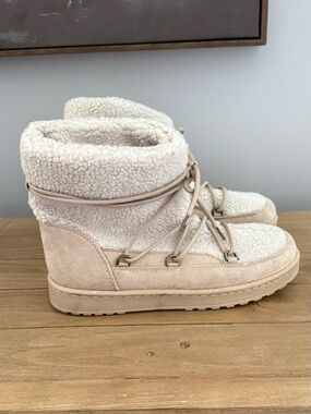 White Mountain Women's Isador Faux Sherpa Lace-Up Boot